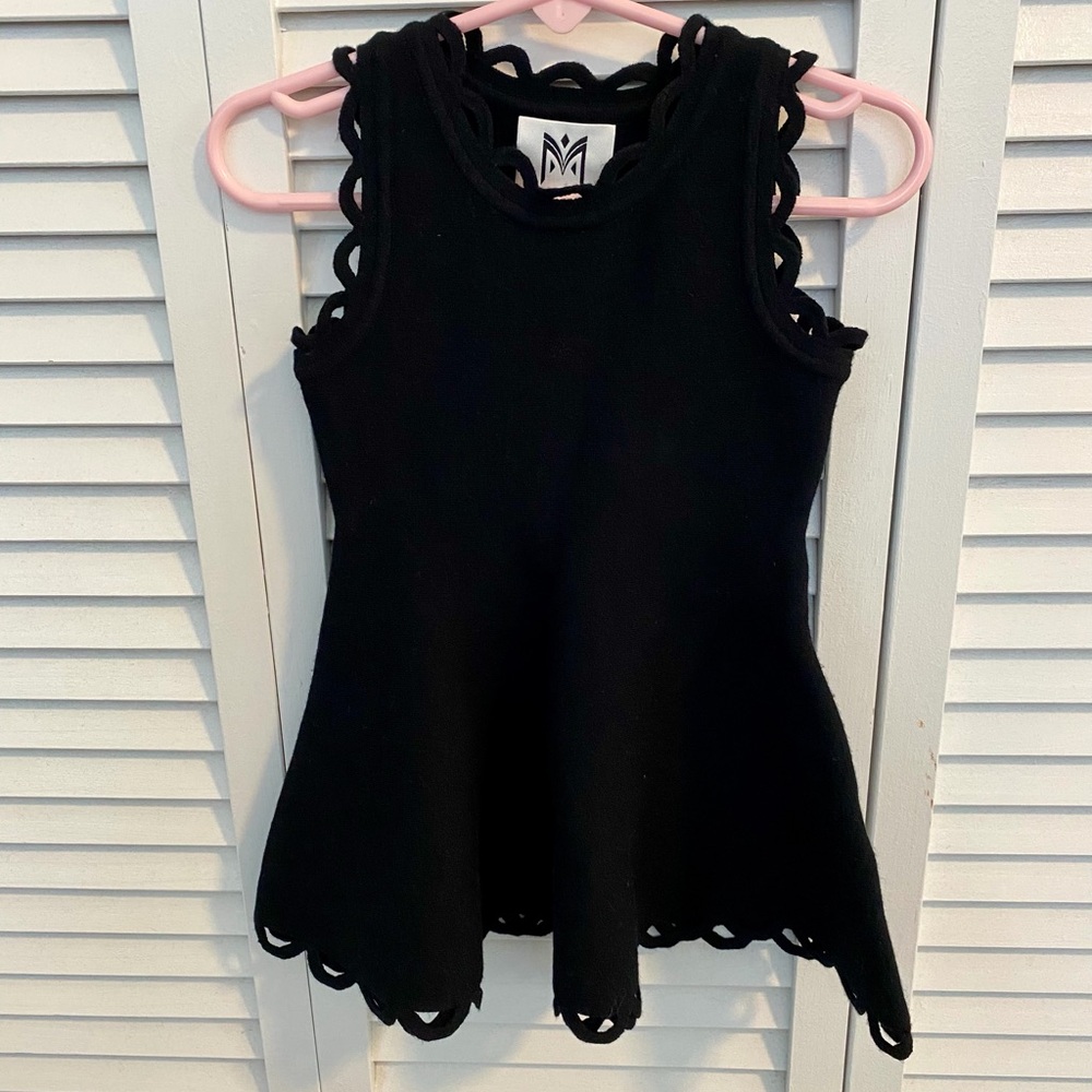 Milly Black Scalloped Edge Dress